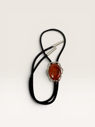 Red Jasper in Silver Bolo Tie