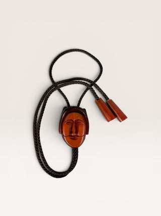 Vintage Korean Hahoe Mask Bolo Tie