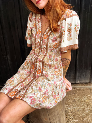 In Bloom Mini Dress Natural