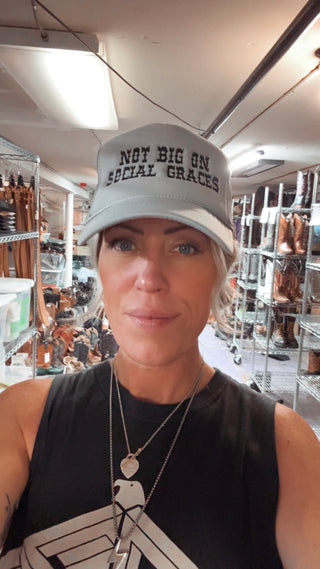 Social Graces Embroidered Trucker Hat