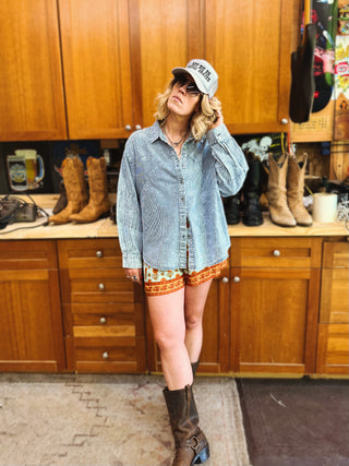 Fly Away Chambray Button Down Shirt