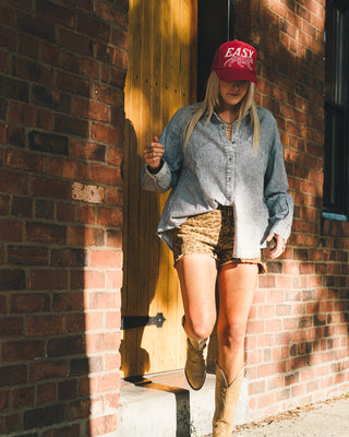 So Fine Leopard Denim Shorts