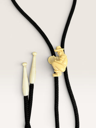 Vintage Miner of Bone Bolo Tie