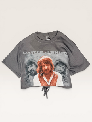 Waylon Jennings Chop Shop Crop T-Shirt