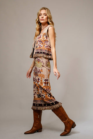 Smoke On The Water Midi Skirt