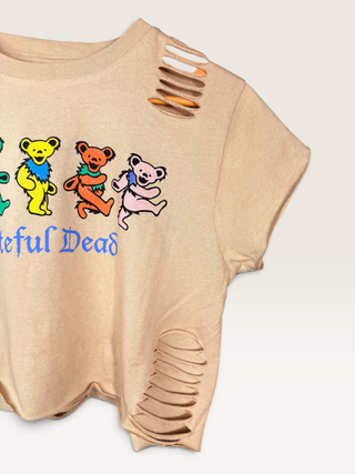 Grateful Dead Bears Distressed Chop Shop Crop T-Shirt