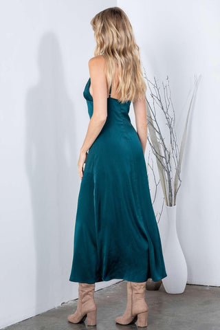 Greener Pastures Satin Maxi Dress