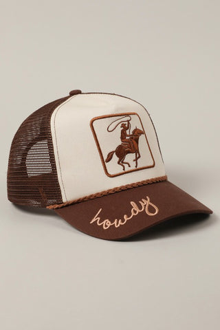 Howdy Cowboy Two Tone Trucker Hat