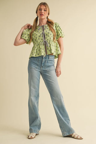 Janessa Tie Front Top