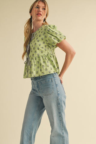 Janessa Tie Front Top