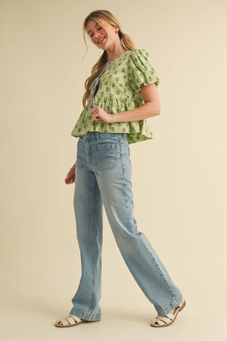 Janessa Tie Front Top