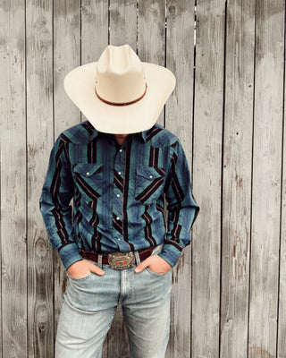 Vintage Men’s Wrangler Western Wear Snap Up Shirt Size Large