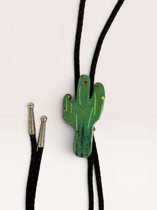 Vintage Metal Cactus Bolo Tie