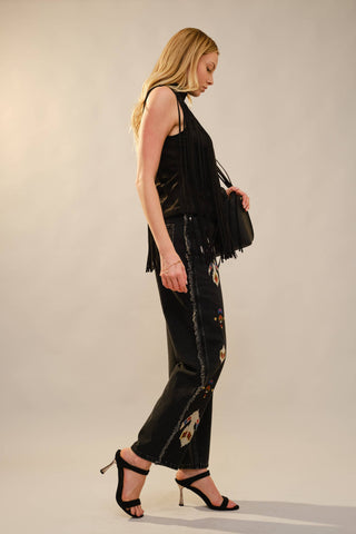 Sonora Embroidered Fringe Jeans