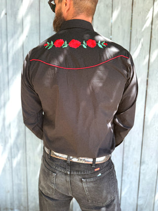 Ely Cattleman Rose Embroidery Western Snap Up Shirt