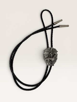 Vintage 1988 Siskiyou Native American Warrior Bolo Tie