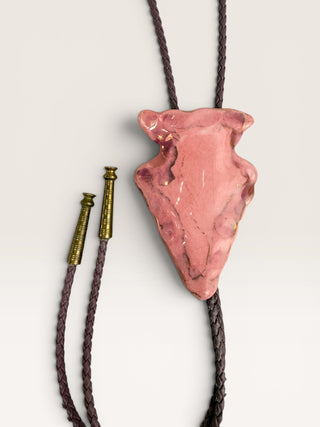 Pink Arrowhead Bolo Tie