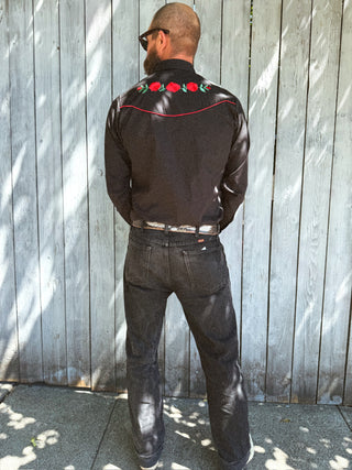 Ely Cattleman Rose Embroidery Western Snap Up Shirt