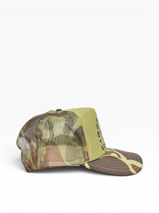 Gold Dogs Live Free Two Tone Duck Camo Trucker Hat