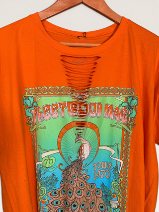 Fleetwood Mac 1970 Tour Chop Shop Distressed T-Shirt