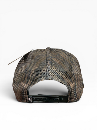 Gold Dogs Live Free Mossy Oak Camo Trucker hat