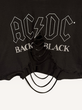 AC/DC Back in Black Chop Shop Crop T-Shirt