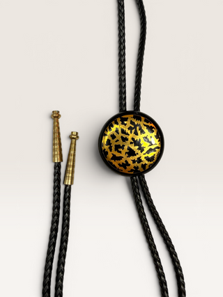 Vintage Glass Animal Print Bolo Tie