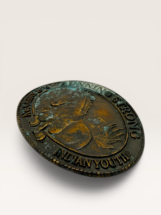 Vintage Running Strong For American Indian Youth Belt Buckle