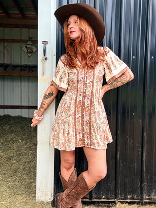 In Bloom Mini Dress Natural