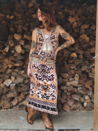 Smoke On The Water Tie Front Sweater Vest