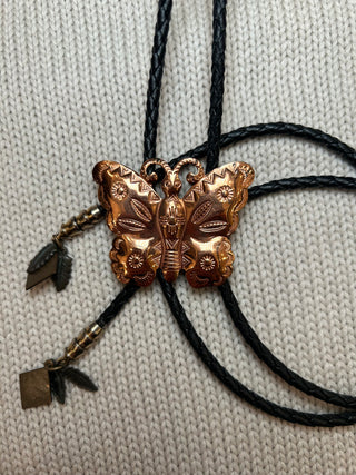 Copper Butterfly Bolo Tie