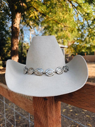 Twister Hat Band  1" Silver Conchos