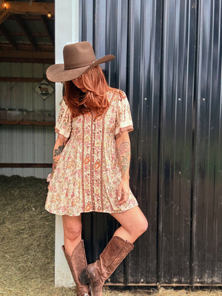 In Bloom Mini Dress Natural