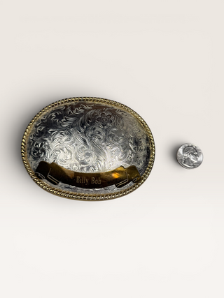 Vintage Engraved “Billy Bob”Montana Silversmiths Belt Buckle