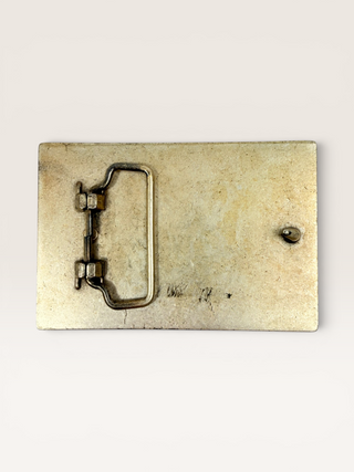 Etched Rose Metal Belt Buckle