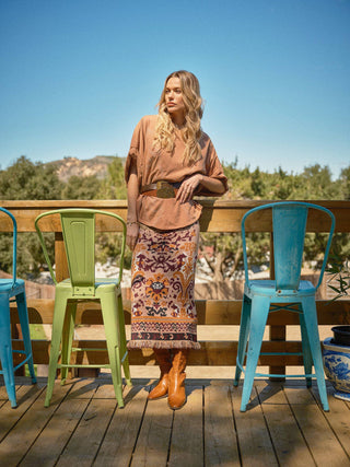 Smoke On The Water Midi Skirt