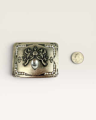 Dual Griffin Bejeweled Belt Buckle