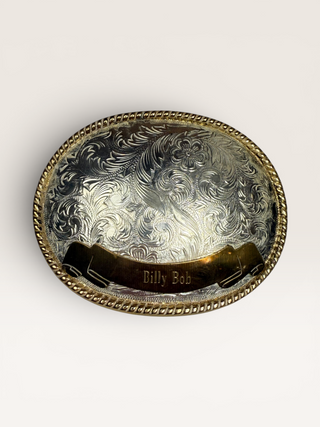 Vintage Engraved “Billy Bob”Montana Silversmiths Belt Buckle