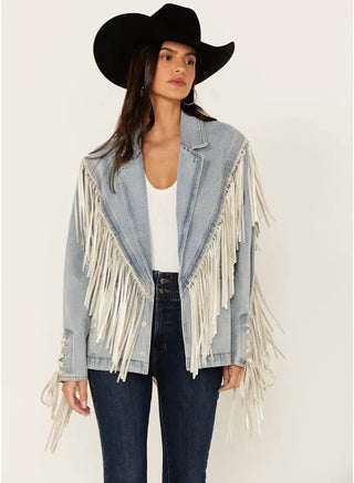 Who’s Your Daddy Denim Fringe Jacket