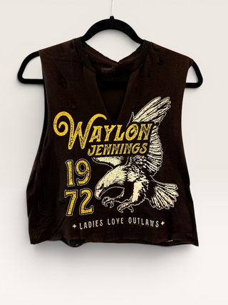 Chop Shop Waylon Jennings 1972 Crop Tank
