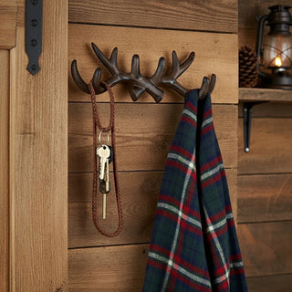 Cast Iron Antler Hook Rustic Cabin Decor