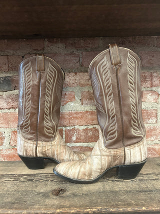 Tony Lama Genuine Eel Cowboy Boots Women's Size 8