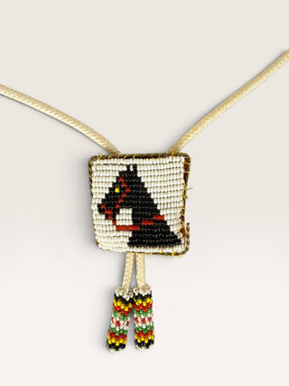 Vintage Hand Beaded Horse Bolo Tie