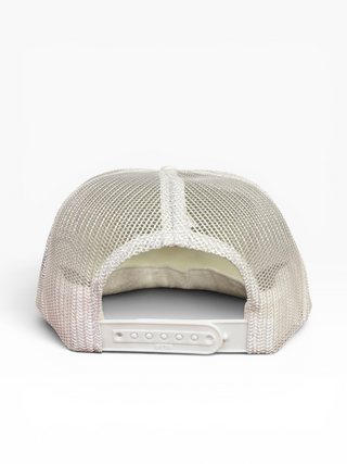 Gold Dogs Live Free White Chrome Flat Bill Trucker Hat