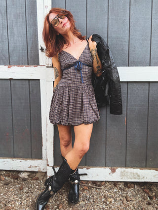 Good Times Plaid Mini Dress