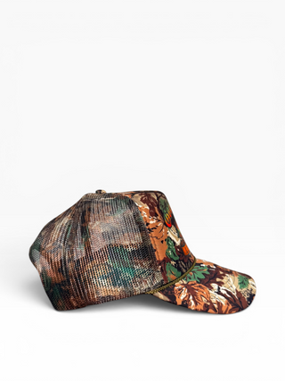 Gold Dogs Live Free Woodland Camo Trucker hat