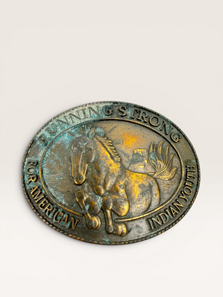 Vintage Running Strong For American Indian Youth Belt Buckle
