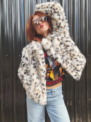 Rock Of Ages Leopard Faux Fur Jacket