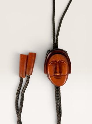 Vintage Korean Hahoe Mask Bolo Tie
