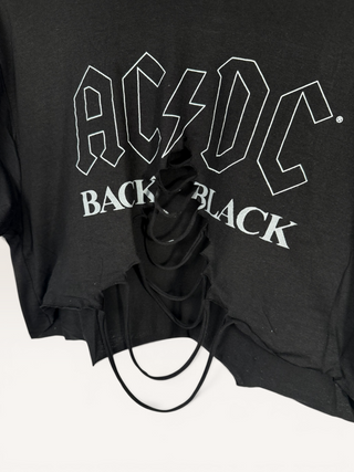 AC/DC Back in Black Chop Shop Crop T-Shirt